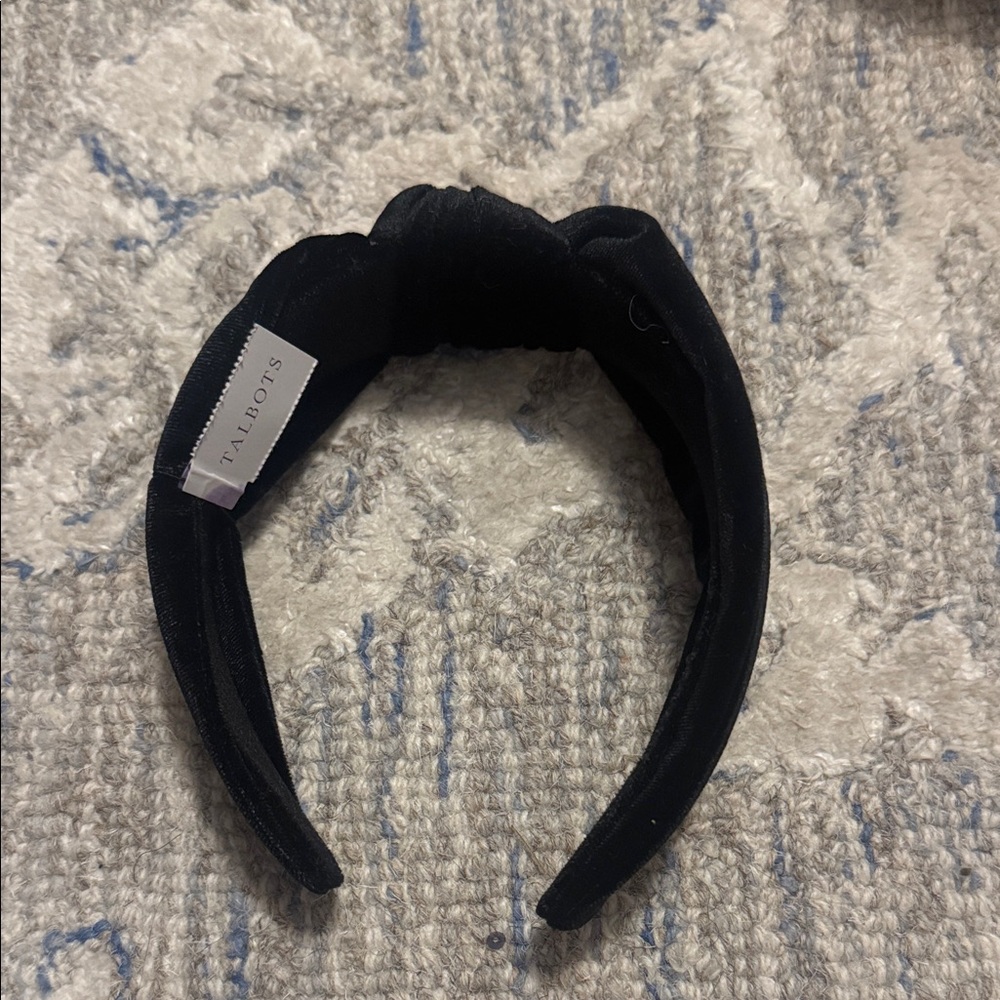 Talbots Black Velvet Knotted Headband